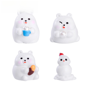 Orsetto di peluche bianco per giochi sulla neve Weij Landscape, accessori decorativi fai-da-te per paesaggi ghiacciati, mini albero - Product Image 5