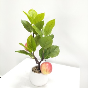 Petit arbre de pomme artificiel en plastique hautement réaliste avec fil de fer pour l'aménagement paysager, le jardinage, la décoration de la maison, des hôtels, des bureaux et des magasins - Product Image 1