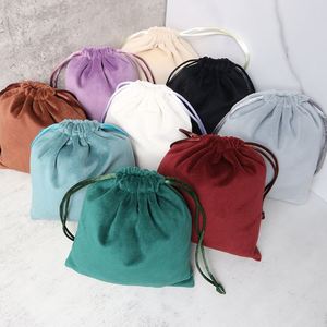 ถุงกำมะหยี่สีดำแบบกำหนดเองพร้อมเชือกผูก สำหรับใส่ของใช้ในบ้าน ใช้ถุงกำมะหยี่พร้อมโลโก้ - Product Image 1