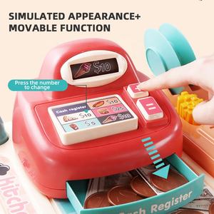 Samtoy - Juego de Cocina de Juguete de 90 cm, Carrito de Comida Rápida Interactivo para Jugar en Interiores, Juego de Cocina para Chef Talentoso - Product Image 5