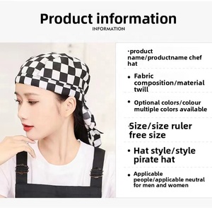Chapeau de chef réglable de cuisine japonaise et de restaurant occidental casquette de style coréen tissu sergé accessoires en stock pour l'exportation à l'étranger - Product Image 2