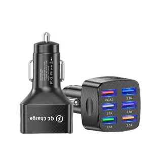 מפעל ישיר אספקת ייחודי פופולרי 6 יציאות USB מטען לרכב QC 3.0 5V 2.4A מהיר טעינה עבור סמסונג iPhone xiaomi