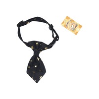 Collier pour animaux de compagnie en denim avec cravate de gentleman, réglable pour chat et petit chien