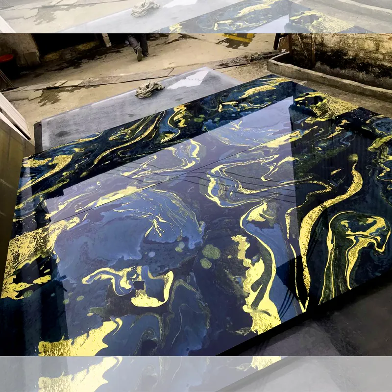 Springle tile Polierte Fliesen benutzer definierte Luxus große Dekoration Schwarz gold Spiegel Innen Keramik 3D Badezimmer Wandfliesen