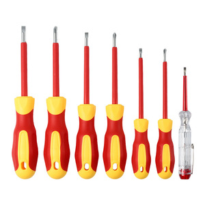 Jeu de tournevis 7 en 1 avec testeur d'isolation, poignée magnétique Phillips à tête plate, texture antidérapante pour réparation électrique - Product Image 1
