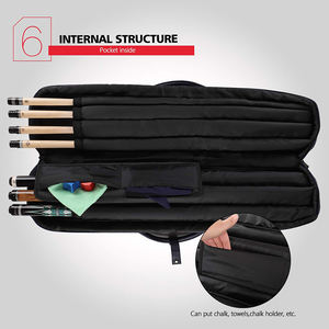 Étui pour queue de billard 2x2, échantillon gratuit, polyester robuste, sac de transport pour bâton de snooker avec 2 poches zippées pour accessoires, capacité de 2 queues - Product Image 4