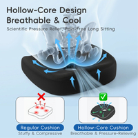 Coussin de bureau ergonomique en mousse à mémoire de forme pour les hémorroïdes, conçu pour soulager la fatigue du dos, du coccyx et des fesses