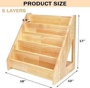 Libreria per il bambino in legno scaffale di esposizione del libro per il bambino libreria ecologico, robusto e sicuro per la crescita dei bambini libreria - Product Image 3