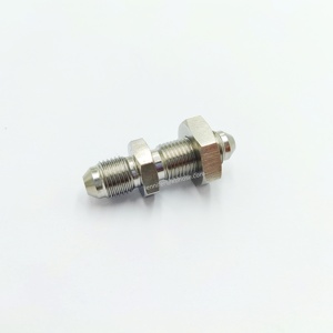 Acier inoxydable-3 AN mâle à-3 AN adaptateur de cloison évasée mâle raccord de ligne de tuyau de frein connecteur avec écrou de blocage en acier inoxydable AN3 - Product Image 5