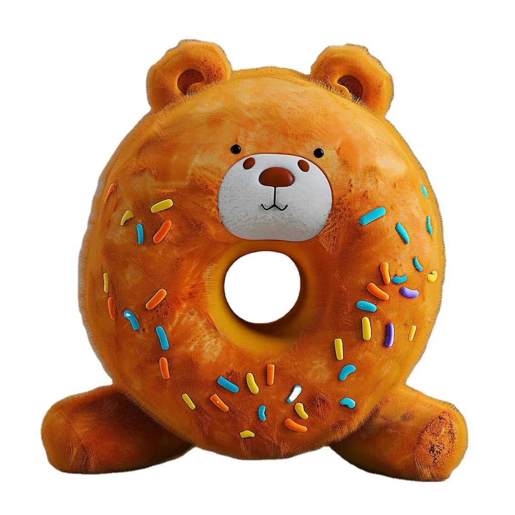 Haustier-plüschtick kreatives design donuts teddybär hundenzähne beißfestes spielzeug fabrik gefütterte tier-spielzeuge für haustiere
