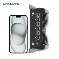 Procesador de diseño personalizado de tamaño mini integrado, procesador Intel, miniPC industrial sin ventilador, puertos serie duales, Pfsense Firewall VPN