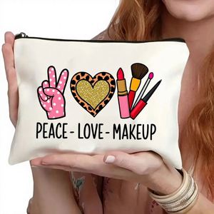 Cross-border Hot New Letter Printing Canvas Zipper Closure High-value Large Capacity Modern Student <b>Storage</b> Cosmetic Pencil Bag - Product Image 1