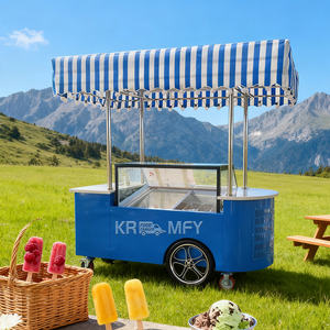 Carrito de Comida Móvil para Venta al Aire Libre, Mini Remolque de Comida, Carrito para Jugos, Leche, Hot Dogs, Helados - Product Image 2