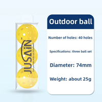 Bola pickleball 40 lubang berbahan PE, untuk luar & dalam ruangan, pantulan tinggi, keseimbangan sempurna, cocok untuk pertandingan turnamen