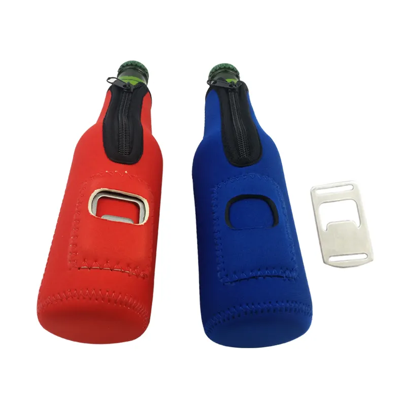 Supporto per bottiglia di birra In Neoprene isolato In fabbrica con apertura rimovibile incorporata per bottiglia di birra Cooler manicotto per lattine