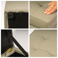 Pouf convertible moderne pliable en similicuir pour salon, usage intérieur ou extérieur, chaise portable avec rangement