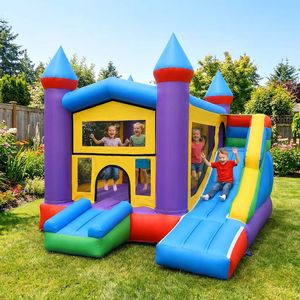 Château gonflable Naughty Castle avec trampoline, voitures tamponneuses, toboggan, <span class=keywords><strong>lit</strong></span> <span class=keywords><strong>de</strong></span> saut intérieur pour enfants, matériau PVC, 5x4x4m - Product Image 1