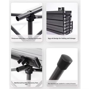 <span class=keywords><strong>Mesa</strong></span> Plegable Metálica para Exteriores, Camping, Picnic, Venta Ambulante, Transmisión en Vivo, Mahjong, Altura Ajustable, Amplia, para Apartamentos de Alquiler - Product Image 4