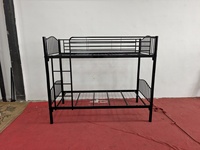 Lit d'appartement pour deux personnes, design en maille détachable, lit superposé en métal à deux étages avec échelle