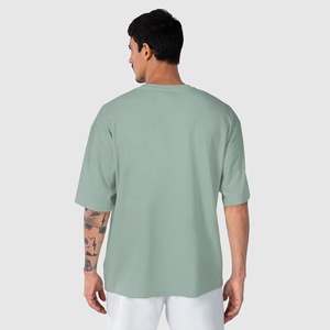 Nouveau style T-shirt en coton respirant pour homme, coupe oversize, couleur unie, manches courtes, col rond, style décontracté, t-shirt vierge en jersey - Product Image 2