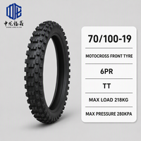 Pneu de moto tout-terrain 70/100-19 B2513 6PR TT Knobby, pneu avant pour motocross, enduro, dirt bike 70 100 19