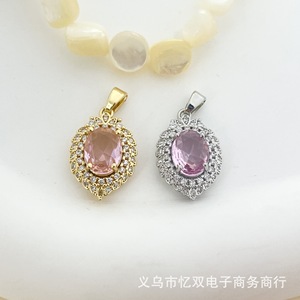Pendentif en zircon rouge en forme de larme avec accents de diamants pour femmes, à porter au quotidien, origine Yiwu, pendentifs solitaires - Product Image 5