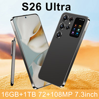 Teléfono Móvil S26 Ultra de 7.3 Pulgadas con Desbloqueo por Reconocimiento Facial, Deca Core, 16GB de RAM, 1TB de Almacenamiento, Smartphone 5G, Gran Venta
