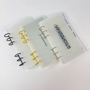 Tantangan hemat sampul <span class=keywords><strong>Notebook</strong></span> Binder akrilik A6, aksesori cincin bulat logam emas, sampul akrilik berkilau, pembagi dasbor - Product Image 5