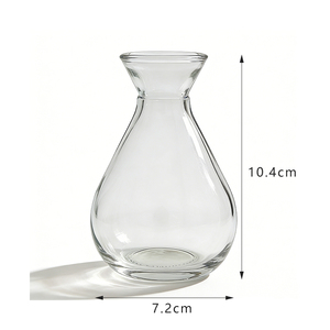 Vase à fleurs en verre rose irisé, électroplaqué, en forme de poire, pour la décoration moderne de la maison et l'ornement minimaliste - Product Image 4