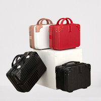 Sac de maquillage pour femmes de 14 pouces personnalisable avec logo, mini valise, sac de rangement ABS, valise à roulettes, sac de voyage, sac cosmétique