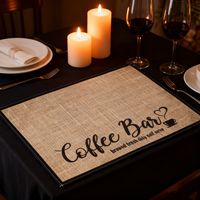 Tapis de table carré en lin super absorbant, antidérapant, accessoire de cuisine pour comptoir, machine à café, tapis en terre de diatomée