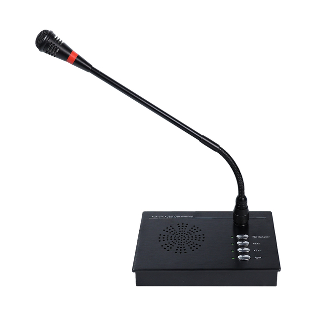 V SIP Intercom Microphone with Standalone Operation & Audio Expansion for Factory Announcements