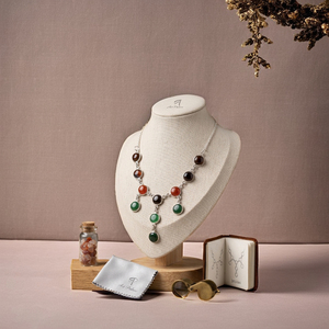 Art Palace 925 Silver <b>Statement</b> <b>Necklace</b> With Green And Red Onyx Stones Bezel Set Ethnic Design For Everyday Wear - Product Image 1