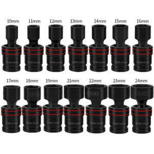 Impact <b>Socket</b> Set 18 Piece 1/2 In Cr-Mo Steel For Auto Repair Mechanical Tools - Product Image 3