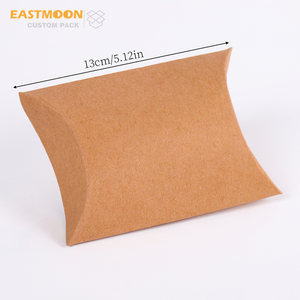 กล่องของขวัญกระดาษคราฟท์สีน้ำตาลรีไซเคิลขายส่ง กล่องกระดาษพับขนาดเล็กพิมพ์โลโก้ได้ตามต้องการ สำหรับใส่ของชำร่วยงานแต่งงาน ลูกอม แผ่นน้ำหอม - Product Image 4