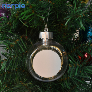 Giáng sinh rõ ràng nhựa nửa bóng cây giáng sinh trang trí đám cưới thăng hoa trống LED thắp sáng bóng nhựa với pin - Product Image 5