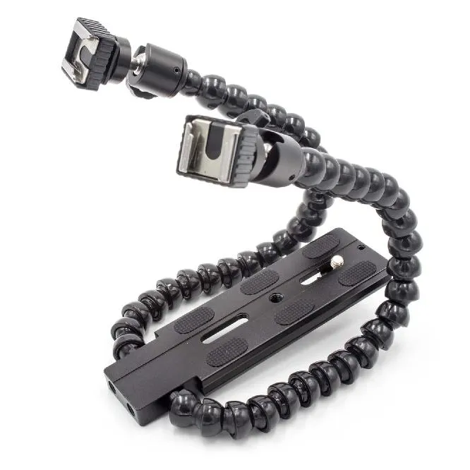 Flexible Camera Dual-arm Dual-Shoe Flash Bracket for Nikon D5200 D7000 D3200 D800 D600