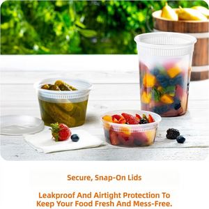 Contenants alimentaires Deli 8oz 16oz 32oz, contenants en plastique sans BPA pour la préparation des repas à emporter, compatibles micro-ondes, lave-vaisselle et congélateur - Product Image 3