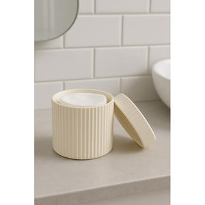 Juego de Organizadores de Baño Cilíndricos Minimalistas de Plástico, 3 Piezas, Soporte para Pinzas de Pelo y Hisopos de Algodón, Fácil de Limpiar, Independiente - Product Image 6