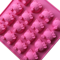 Kit d'embouts en silicone 3D écologiques motif chat mignon pour la décoration de gâteaux, outils DIY pour cupcakes, bonbons, pâte polymère, chocolat