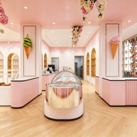 Maßgefertigte Multifunktionale Hochleistungs-Gelato-Vitrine Luxuriöse Kommerzielle Eiscreme-Vitrine mit LED-Beleuchtung Umweltfreundlich