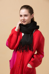 Wholesale Customized Long Merino Wool Cashmere Women's Winter <b>Scarf</b> Shawl Breathable ODM Soft for Travel Daily Use - Product Image 5