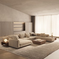 Canapé modulaire sectionnel en forme de L, ensemble de canapés d'angle modernes en tissu, style italien minimaliste, pour salon, hôtel et villa