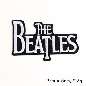 Hot Sale Computer Embroidered Iron on White Black Rock <b>Band</b> Letter Patches - Product Image 4