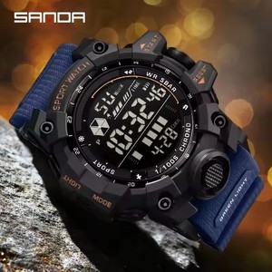 Montre de sport SANDA 6229 <span class=keywords><strong>pour</strong></span> homme, montre électronique numérique, montre-<span class=keywords><strong>bracelet</strong></span> résistante aux chocs, compte à rebours, étanche 5ATM, <span class=keywords><strong>bracelet</strong></span> - Product Image 2