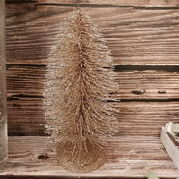 Pohon Natal Mini Plastik Berkualitas Tinggi SSSFLOWERS Bunga Buatan 27CM Dekorasi Meja dengan Hiasan Tinsel