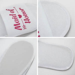 Décoration de mariage, pantoufles douces pour demoiselles d'honneur, fête de fiançailles, accessoires de fête de bachelorette, pantoufles ouvertes pour la mariée - Product Image 6