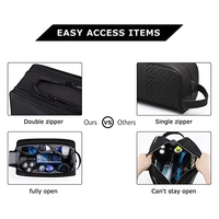 Trousse de Toilette et de Maquillage en Polyester Personnalisée pour Hommes, avec Séparation Humide/Sèche, Organisateur de Rasage Portable, Pochette de Voyage