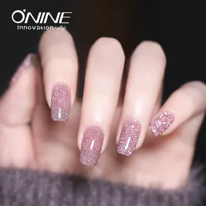 Yansıtıcı UV jel tırnak lehçe Sparkle elmas Glitter jel lak parlak uzun ömürlü vernik Nail Art aracı tabanı