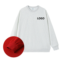 Nouveau pull à col rond printemps-automne blanc uni à manches longues, coupe ample, personnalisable pour la vente en gros